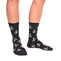 VIENTO Anchor Plot Socken Herren (Schwarz, Einzige Größe) von VIENTO