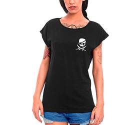 VIENTO Pirate Life Camiseta para Mujer (as3, Alpha, m, Regular, Regular, Schwarz) von VIENTO