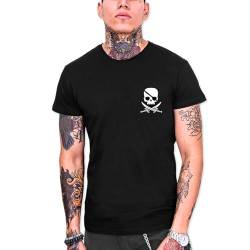 VIENTO Pirate Life Herren T-Shirt (as3, Alpha, s, Regular, Regular, Schwarz) von VIENTO