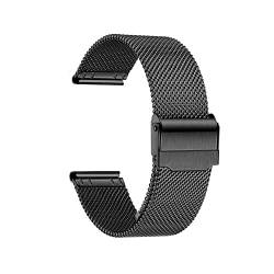 Metall-Ersatzband, Armbänder, Smartwatch-Armband, Uhr, Handgelenkband, Edelstahl-Mesh-Uhrenarmband for Männer und Frauen, verstellbare Länge: 12 mm, 14 mm, 16 mm, 18 mm, 20 mm ( Color : Black-14mm ) von VIGANI