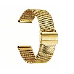 Metall-Ersatzband, Armbänder, Smartwatch-Armband, Uhr, Handgelenkband, Edelstahl-Mesh-Uhrenarmband for Männer und Frauen, verstellbare Länge: 12 mm, 14 mm, 16 mm, 18 mm, 20 mm ( Color : Golden-14mm ) von VIGANI