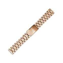 VIGANI Metall-Ersatzband, Armbänder, 18 mm 20 mm 22 mm 24 mm Universal-Edelstahl-Uhrenarmband for Herren und Damen, solides Metall-Uhrenarmband (Farbe: Gold, Größe: 20 mm) (Color : Rosegold-22mm) von VIGANI