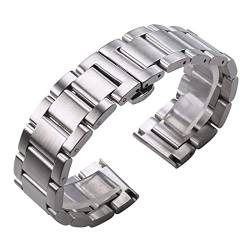 VIGANI Metall-Ersatzband, Armbänder, 316L Edelstahl Uhrenarmbänder Silber 18mm 20mm 21mm 22mm 23mm 24mm Metall Uhrenarmband Armband Armbanduhren Armband Armband (Color : 2, Size : 18mm) von VIGANI