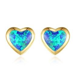 VIKI LYNN Herz Opal Ohrringe mit 925 Sterling Silber und Synthetischer Opal Ohrringe Schmuck Geschenke für Damen von VIKI LYNN