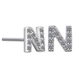 VIKI LYNN Initiale Ohrringen Buchstabe Alphabet Ohrstecker 925 Sterling Silber und Zirkonia für Mädchen Frauen von VIKI LYNN