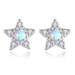 VIKI LYNN Stern Opal Ohrringe mit 925 Sterling Silber und Synthetischer Opal Ohrstecker Schmuck Geschenke für Damen von VIKI LYNN