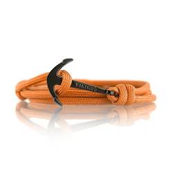 Anker Armband Nylon Modeschmuck Maritim Unisex :: Ankerfarbe: Schwarz :: (Orange Sunset) von VIKINGS