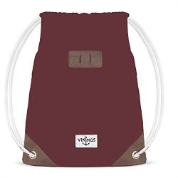 NEUES Model Gym Bag Sack Turnbeutel Baumwolle Canvas Tasche Sport Frauen Männer Kinder, Farbe:Bordeaux von VIKINGS