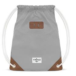 NEUES Model Gym Bag Sack Turnbeutel Baumwolle Canvas Tasche Sport Frauen Männer Kinder, Farbe:Grau von VIKINGS