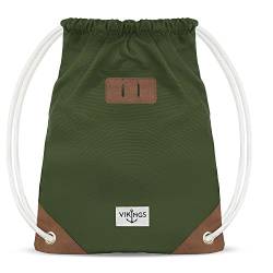 NEUES Model Gym Bag Sack Turnbeutel Baumwolle Canvas Tasche Sport Frauen Männer Kinder, Farbe:Grün von VIKINGS