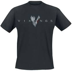 VIKINGS Welcome to Valhalla Männer T-Shirt schwarz L 100% Baumwolle Fan-Merch, TV-Serien, Wikinger von VIKINGS