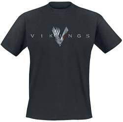 VIKINGS Welcome to Valhalla Männer T-Shirt schwarz XL 100% Baumwolle Fan-Merch, TV-Serien, Wikinger von VIKINGS