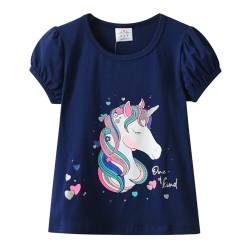 VIKITA Mädchen Kurzarm Baumwolle T-Shirt Top 1-8 Jahre S3907 8T von VIKITA