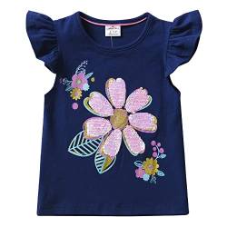 VIKITA Mädchen Kurzarm Baumwolle T-Shirt Top 1-8 Jahre S4701 3T von VIKITA