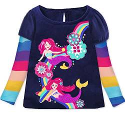 VIKITA Mädchen Langarm Baumwolle T-Shirt Top 1-8 Jahre L3909 3T von VIKITA