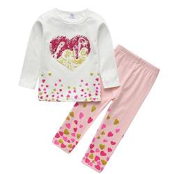VIKITA Mädchen Schlafanzug Langarm Zweiteiliger Schlafanzüge Set Baumwolle Nachtwäsche Pyjama PL3972+5592 11-12 Jahre von VIKITA
