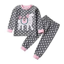 VIKITA Mädchen Schlafanzug Langarm Zweiteiliger Schlafanzüge Set Baumwolle Nachtwäsche Pyjama PL6001 3-4 Jahre von VIKITA