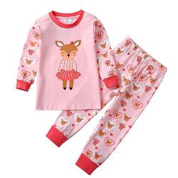 VIKITA Mädchen Schlafanzug Langarm Zweiteiliger Schlafanzüge Set Baumwolle Nachtwäsche Pyjama PL6002 4-5 Jahre von VIKITA