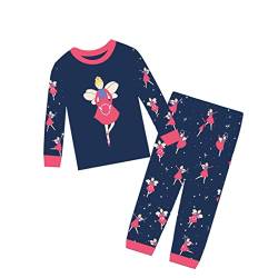 VIKITA Mädchen Schlafanzug Langarm Zweiteiliger Schlafanzüge Set Baumwolle Nachtwäsche Pyjama PL6005 3-4 Jahre von VIKITA