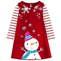 VIKITA Mädchen Streifen Baumwolle Langarm T-Shirt Freizeit Kleid Lh7607 4-5 Jahre von VIKITA