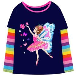 VIKITA Mädchen T-Shirt Langarm Top Winter Casual Kinder Kleidung L3116 3-4 Jahre von VIKITA