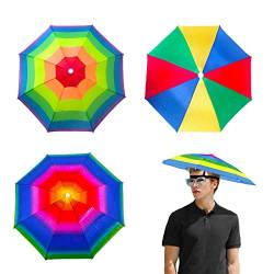 VIKSAUN 3 Stück Regenbogen-Regenschirmhüte Camouflage Angelkappe Strandschirm Faltbarer Regenschirm Karneval Sonnenschirm-Hut Dekoration Kostüm Golf Strand Outdooraktivitäten(3 Stück) von VIKSAUN