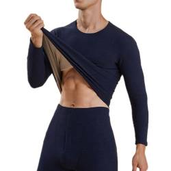 VIKTION Herren Thermounterwäsche Set Funktionsunterwäsche Herren Unterwäsche mit Innenfleece, einfarbig, ultraweich, Warm & Atmungsaktiv, Lange Thermo-Unterhose, Basisschicht für Herren (Schwarz, XL) von VIKTION