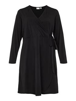 VILA EVOKED BY VILA Damen Viborneo L/S Wrap Dress/Su/Cur-Noos Wickelkleid, Black, 48 Größen von VILA EVOKED BY VILA