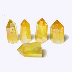 VILFO Home Natürliche Kristallgalvanik Candy Yellow Clear Quartz Dot Zauberstab Crystal Dot Home Decor JIYUEYIN (Size : 3pcs) von VILFO