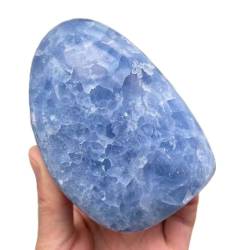 VILFO Natürlicher Blauer Calcit-Kristallquarz verziert heilenden Kristallstein DAICHJAGYIN (Material : 700-750g) von VILFO