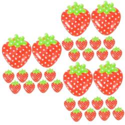 VILLCASE 90 Stk Harzerdbeere kreativität kreativekraft passenge jewelry bag schmücken Erdbeeren Erdbeer-Anhänger handwerklicher Charme kleine Erdbeere Patch Zubehör Stempelkissen Handyhülle von VILLCASE