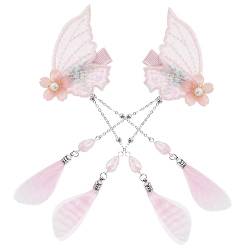 VILLCASE Haarschmuck 2st Haarnadel Kreative Haarspangen Schmetterlinge Blumen Haarspangen Hanfu-haarschmuck Hochzeits Bewegliche Schmetterlingsklammern Kind Metall Kostüm Kopfbedeckung von VILLCASE