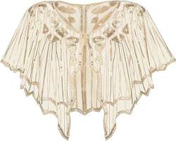 VILOREE Damen Umschlagtücher Stola für Abendkleid 1920s Retro Schal Hochzeit Party Braut Schal Gatsby Kostüm Accessoires Beige (58) von VILOREE