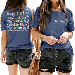 Damen Mental Health Shirt Dear Person Behind Me The World is A Better Place with You in It Self Love Self Care Tee Tops, Blau, XL von VILOVE