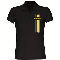 VIMAVERTRIEB® Damen Poloshirt Braunschweig - Streifen - Druck: gelb - Frauen Polo Shirt Fußball Fanartikel Fanshop - Größe: XXL schwarz-1 von VIMAVERTRIEB