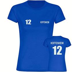 VIMAVERTRIEB® Damen T-Shirt Hoffenheim - Trikot 12 - Druck: weiß - Frauen Shirt Fußball Fanartikel Fanshop - Größe: XL blau von VIMAVERTRIEB