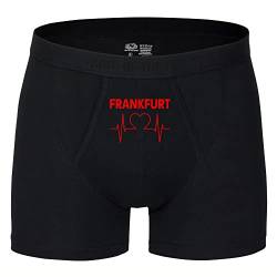 VIMAVERTRIEB® Herren Boxer Short Frankfurt - Herzschlag - Druck: rot - Männer Boxershort Unterwäsche Fußball Fanartikel Fanshop - Größe: L schwarz von VIMAVERTRIEB