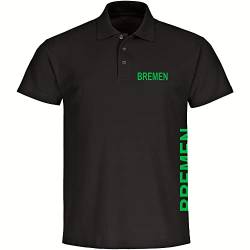 VIMAVERTRIEB® Herren Poloshirt Bremen - Brust & Seite - Druck: grün - Männer Polo Shirt Fußball Fanartikel Fanshop - Größe: L schwarz von VIMAVERTRIEB