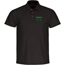 VIMAVERTRIEB® Herren Poloshirt Bremen - Herzschlag - Druck: grün - Männer Polo Shirt Fußball Fanartikel Fanshop - Größe: 3XL schwarz von VIMAVERTRIEB