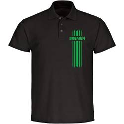 VIMAVERTRIEB® Herren Poloshirt Bremen - Streifen - Druck: grün - Männer Polo Shirt Fußball Fanartikel Fanshop - Größe: 5XL schwarz von VIMAVERTRIEB