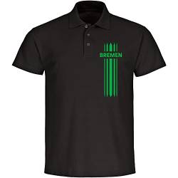 VIMAVERTRIEB® Herren Poloshirt Bremen - Streifen - Druck: grün - Männer Polo Shirt Fußball Fanartikel Fanshop - Größe: XL schwarz von VIMAVERTRIEB