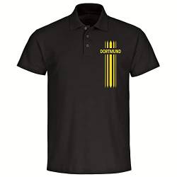 VIMAVERTRIEB® Herren Poloshirt Dortmund - Streifen - Druck: gelb - Männer Polo Shirt Fußball Fanartikel Fanshop - Größe: 3XL schwarz von VIMAVERTRIEB
