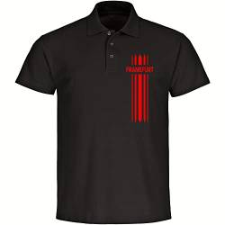 VIMAVERTRIEB® Herren Poloshirt Frankfurt - Streifen - Druck: rot - Männer Polo Shirt Fußball Fanartikel Fanshop - Größe: 5XL schwarz von VIMAVERTRIEB