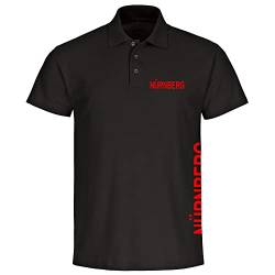 VIMAVERTRIEB® Herren Poloshirt Nürnberg - Brust & Seite - Druck: rot - Männer Polo Shirt Fußball Fanartikel Fanshop - Größe: XL schwarz von VIMAVERTRIEB