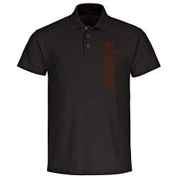 VIMAVERTRIEB® Herren Poloshirt St. Pauli - Streifen - Druck: braun - Männer Polo Shirt Fußball Fanartikel Fanshop - Größe: 4XL schwarz von VIMAVERTRIEB