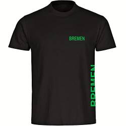 VIMAVERTRIEB® Herren T-Shirt Bremen - Brust & Seite - Druck: grün - Männer Shirt Fußball Fanartikel Fanshop - Größe: XXL schwarz von VIMAVERTRIEB