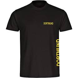 VIMAVERTRIEB® Herren T-Shirt Dortmund - Brust & Seite - Druck: gelb - Männer Shirt Fußball Fanartikel Fanshop - Größe: 4XL schwarz von VIMAVERTRIEB