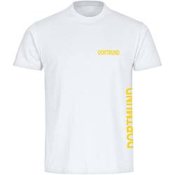 VIMAVERTRIEB® Herren T-Shirt Dortmund - Brust & Seite - Druck: gelb - Männer Shirt Fußball Fanartikel Fanshop - Größe: XL weiß von VIMAVERTRIEB