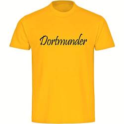 VIMAVERTRIEB® Herren T-Shirt Dortmund - Dortmunder - Druck: schwarz - Männer Shirt Fußball Fanartikel Fanshop - Größe: XL gelb von VIMAVERTRIEB