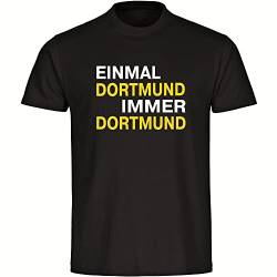 VIMAVERTRIEB® Herren T-Shirt Dortmund - Einmal Immer - Druck: gelb/weiß - Männer Shirt Fußball Fanartikel Fanshop - Größe: 5XL schwarz von VIMAVERTRIEB